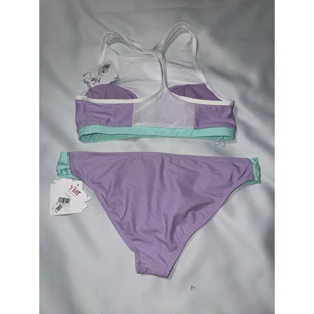 YMI 2 Pc Swimsuit Size XL Lavender And Teal Pastel  Bikini‎ Bathing suit